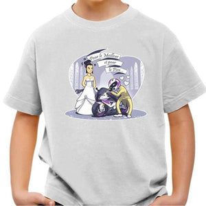 T shirt Moto Enfant - Le mariage du Motard - Couleur Blanc - Taille 4 ans