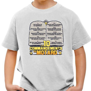T shirt Moto Enfant - Les 10 commandements - Couleur Blanc - Taille 4 ans