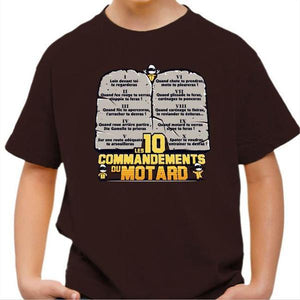 T shirt Moto Enfant - Les 10 commandements - Couleur Chocolat - Taille 4 ans