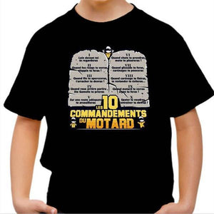 T shirt Moto Enfant - Les 10 commandements - Couleur Noir - Taille 4 ans