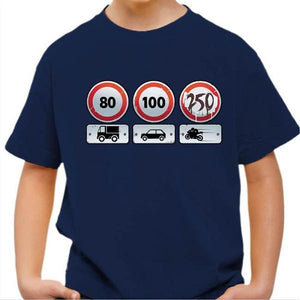 T shirt Moto Enfant - Limit 250 - Couleur Bleu Nuit - Taille 4 ans