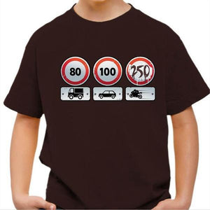 T shirt Moto Enfant - Limit 250 - Couleur Chocolat - Taille 4 ans