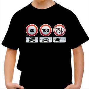 T shirt Moto Enfant - Limit 250 - Couleur Noir - Taille 4 ans