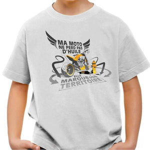 T shirt Moto Enfant - Mon territoire - Couleur Blanc - Taille 4 ans