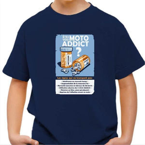 T shirt Moto Enfant - Moto Addict - Couleur Bleu Nuit - Taille 4 ans