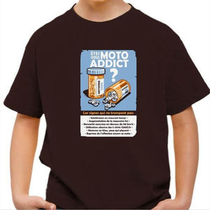 T shirt Moto Enfant - Moto Addict - Couleur Chocolat - Taille 4 ans