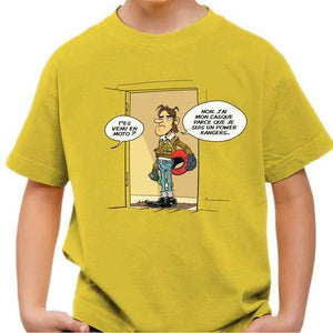 T shirt Moto Enfant - Power Rangers - Couleur Jaune - Taille 4 ans