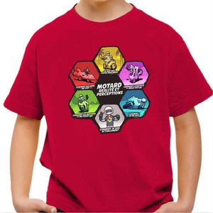 T shirt Moto Enfant - Réalité et perception - Couleur Rouge Vif - Taille 4 ans