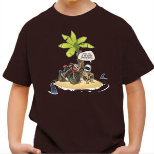 T shirt Moto Enfant - Robinson Gaazoé - Couleur Chocolat - Taille 4 ans