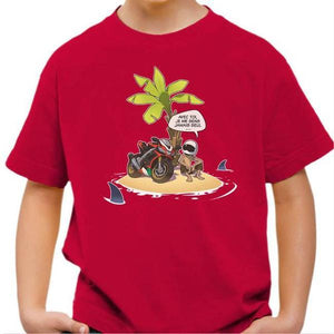 T shirt Moto Enfant - Robinson Gaazoé - Couleur Rouge Vif - Taille 4 ans