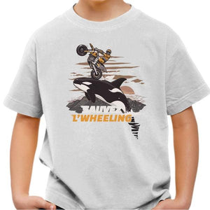 T shirt Moto Enfant - Sauvez Wheeling ! - Couleur Blanc - Taille 4 ans