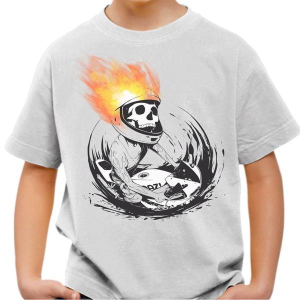T shirt Moto Enfant - Skull Fire