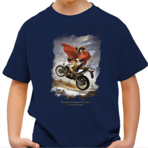 T shirt Moto Enfant - Traversée des Alpes - Couleur Bleu Nuit - Taille 4 ans