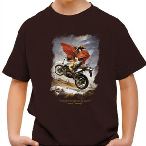 T shirt Moto Enfant - Traversée des Alpes - Couleur Chocolat - Taille 4 ans