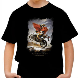 T shirt Moto Enfant - Traversée des Alpes - Couleur Noir - Taille 4 ans