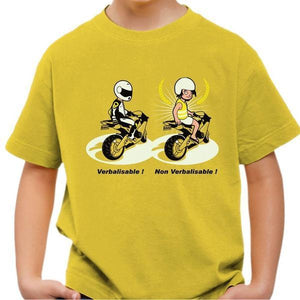 T shirt Moto Enfant - Verbalisable - Couleur Jaune - Taille 4 ans