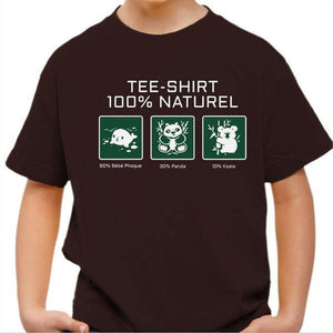 T-shirt enfant geek - 100% naturel - Couleur Chocolat - Taille 4 ans