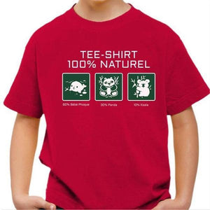 T-shirt enfant geek - 100% naturel - Couleur Rouge Vif - Taille 4 ans