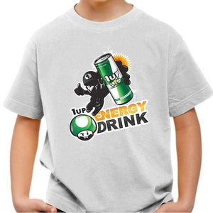 T-shirt enfant geek - 1up Energy Drink - Couleur Blanc - Taille 4 ans