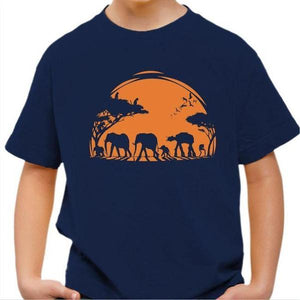 T-shirt enfant geek - Africa Wars - Couleur Bleu Nuit - Taille 4 ans