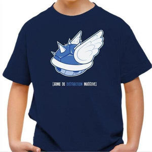 T-shirt enfant geek - Arme de distraction massive - Couleur Bleu Nuit - Taille 4 ans