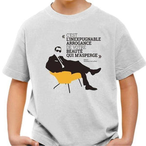 T-shirt enfant geek - Arrogance - Réplique OSS 117 - Couleur Blanc - Taille 4 ans