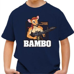 T-shirt enfant geek - Bambo Bambi - Couleur Bleu Nuit - Taille 4 ans