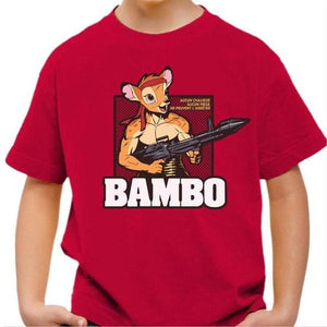 T-shirt enfant geek - Bambo Bambi - Couleur Rouge Vif - Taille 4 ans
