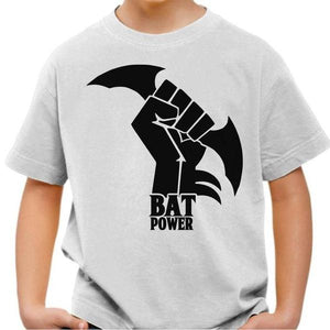 T-shirt enfant geek - Bat Power - Couleur Blanc - Taille 4 ans