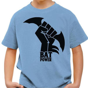 T-shirt enfant geek - Bat Power - Couleur Ciel - Taille 4 ans