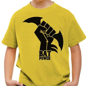 T-shirt enfant geek - Bat Power - Couleur Jaune - Taille 4 ans