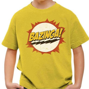 T-shirt enfant geek - Bazinga - Couleur Jaune - Taille 4 ans