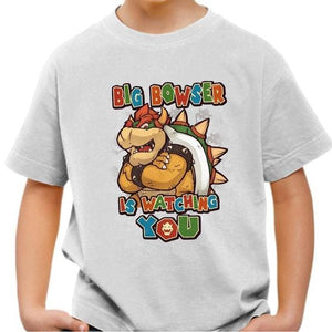 T-shirt enfant geek - Big Bowser - Couleur Blanc - Taille 4 ans