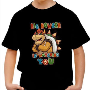 T-shirt enfant geek - Big Bowser - Couleur Noir - Taille 4 ans