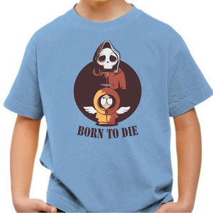 T-shirt enfant geek - Born To Die - Couleur Ciel - Taille 4 ans