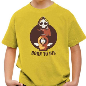 T-shirt enfant geek - Born To Die - Couleur Jaune - Taille 4 ans