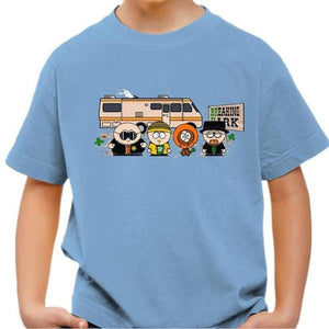 T-shirt enfant geek - Breaking Park - Couleur Ciel - Taille 4 ans