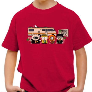 T-shirt enfant geek - Breaking Park - Couleur Rouge Vif - Taille 4 ans