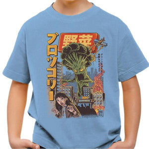 T-shirt enfant geek - Broccozilla - Couleur Ciel - Taille 4 ans