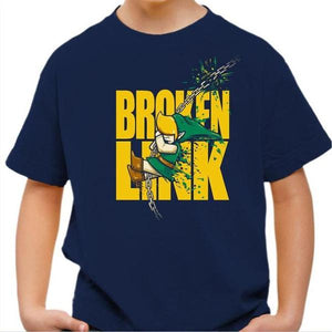 T-shirt enfant geek - Broken Link - Couleur Bleu Nuit - Taille 4 ans