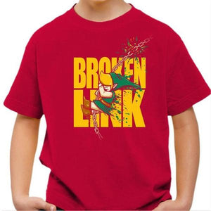 T-shirt enfant geek - Broken Link - Couleur Rouge Vif - Taille 4 ans