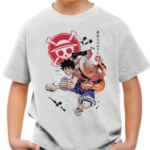 T-shirt enfant geek - Captain Luffy - Couleur Blanc - Taille 4 ans