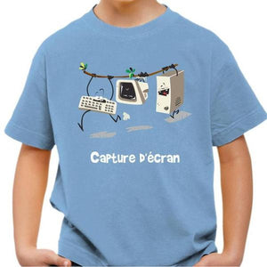 T-shirt enfant geek - Capture d'écran - Couleur Ciel - Taille 4 ans