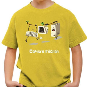 T-shirt enfant geek - Capture d'écran - Couleur Jaune - Taille 4 ans