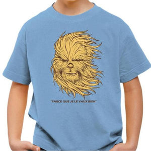 T-shirt enfant geek - Chewboréal - Couleur Ciel - Taille 4 ans