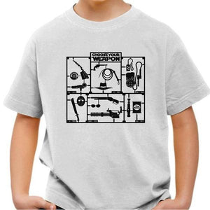T-shirt enfant geek - Choose your weapon - Couleur Blanc - Taille 4 ans