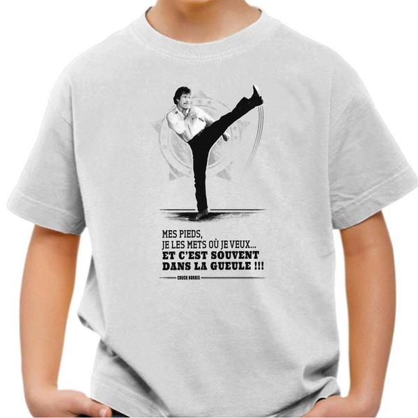 T-shirt enfant geek - Chuck Norris Pieds - Réplique