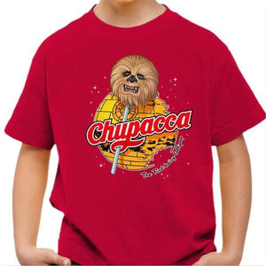 T-shirt enfant geek - Chupacca - Chewbacca - Couleur Rouge Vif - Taille 4 ans