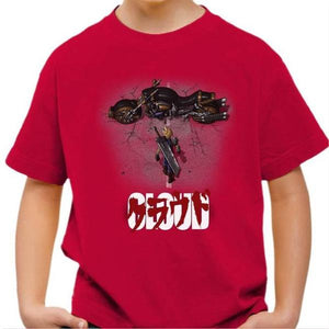 T-shirt enfant geek - Cloud X Akira - Couleur Rouge Vif - Taille 4 ans