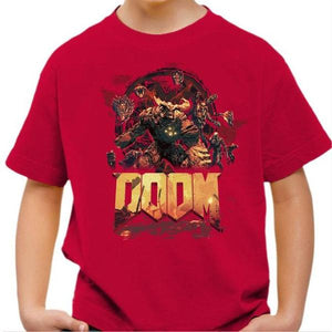T-shirt enfant geek - DOOM New Generation - Couleur Rouge Vif - Taille 4 ans